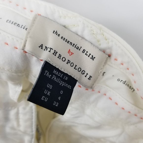 Anthropologie The Essential Slim Leg Cropped Striped Nautical Pants Size 0 - Picture 9 of 12